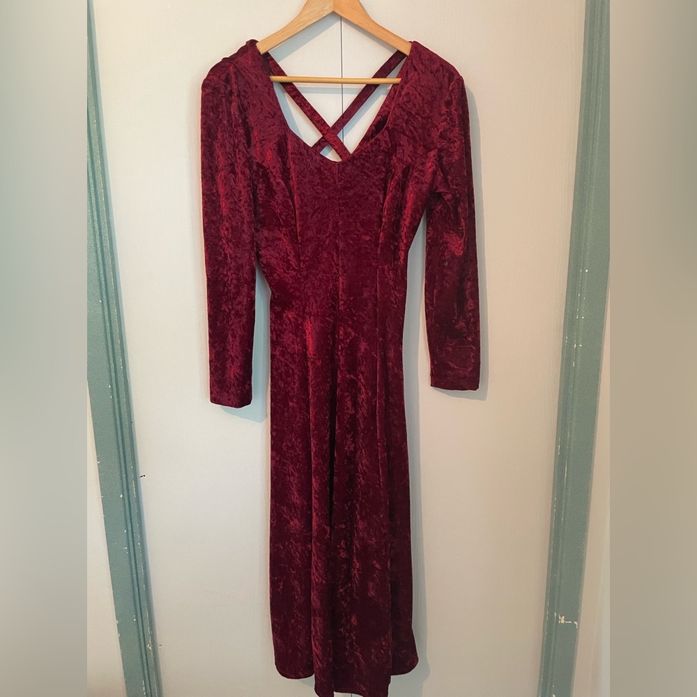 Molly Malloy Vintage 90s Crushed Velvet Long Dress Size 6